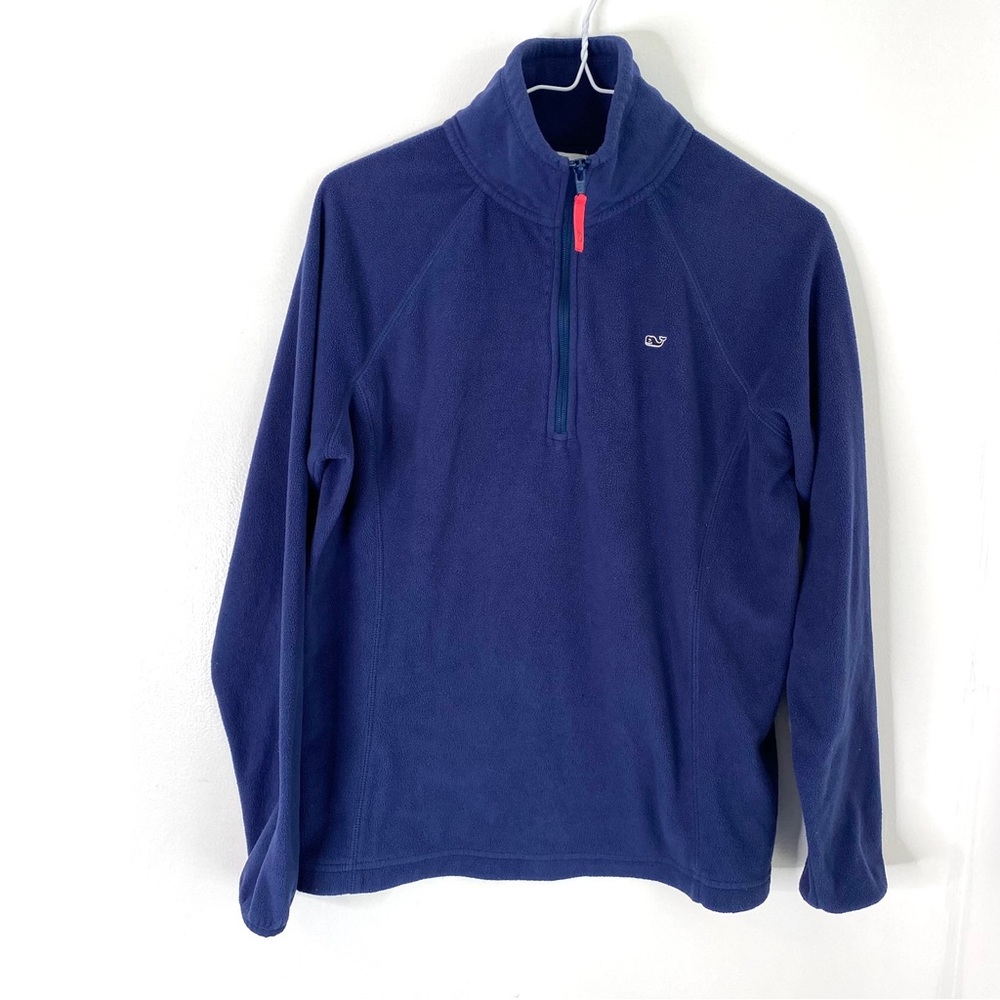 Vineyard Vines Navy Blue Quarter-Zip Fleece Pullover